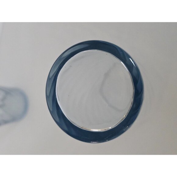 Hazel Stlas Optic Swirl Set Of 2 Blue Twisted Glass Tumblers - Picture 7 of 8